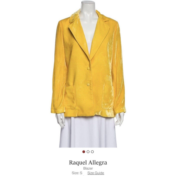 RAQUEL ALLEGRA JACKET YELLOW VELVET BLAZER Jacket